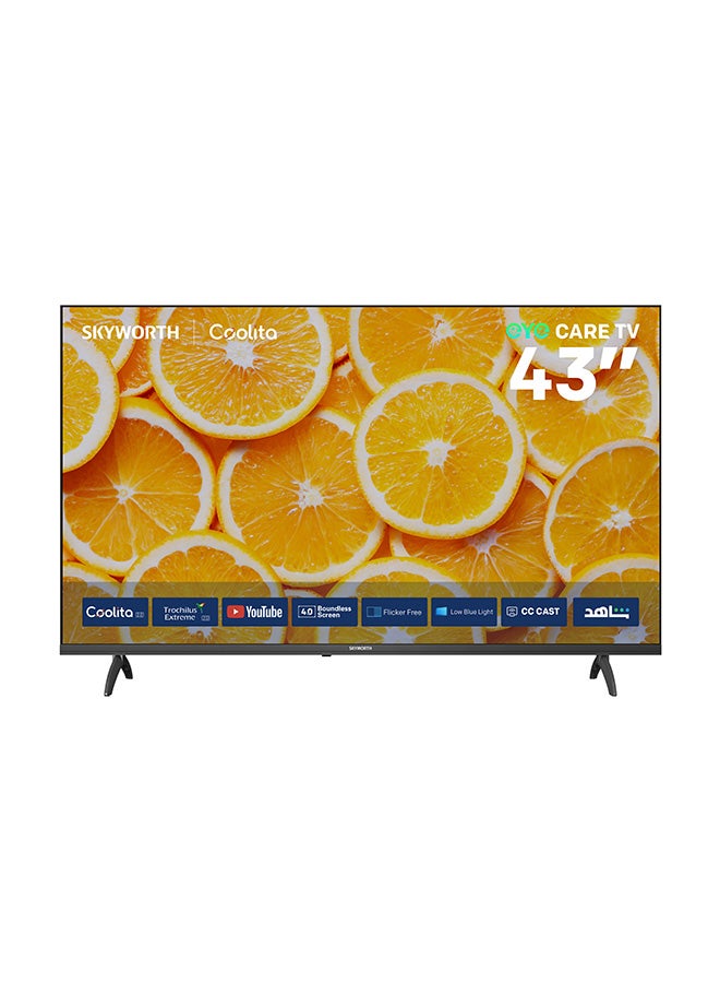 Skyworth 43" 2K LED Smart TV, Eye Care 2.0, Coolita 3.0, 60Hz, HDR10, Dolby Audio, 2-Year Warranty, 43E5000G BLACK - Image 1