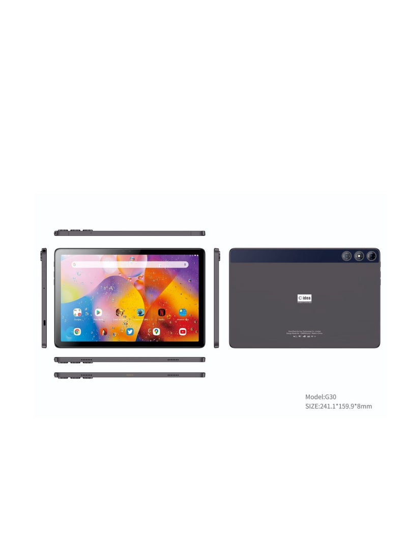 C idea - C idea Tablet CM8500 Plus Screen size 10 inches Compatible Dual SIM 5G LTE Wifi 512 GB storage capacity and 8 RAM spac Supported with Wireless Mini Speaker Keyboard Mouse Protective Case Grey - Image 1