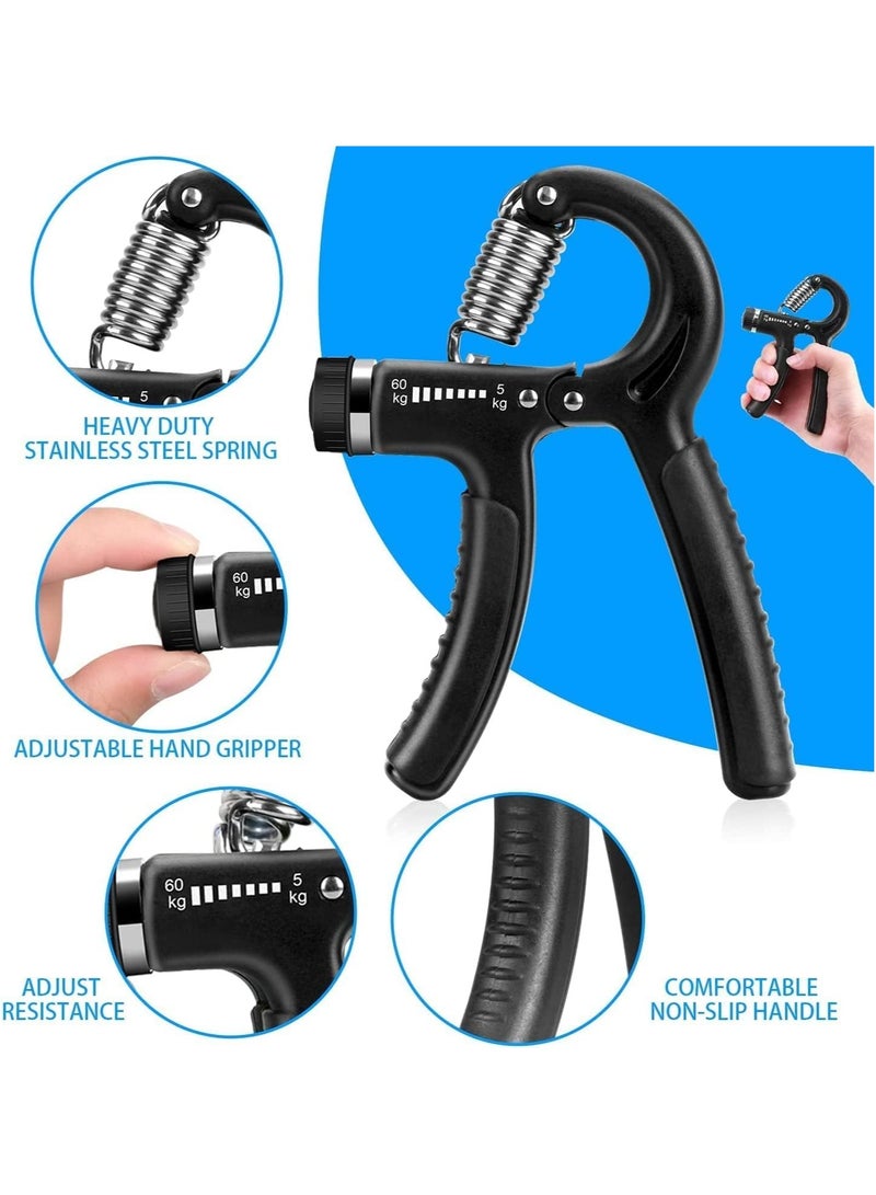 LIXADA 6 Pack Hand Grip Strengthener Trainer Kit - Hand Strengthener & Grip Strength Kit - Forearm Grip Adjustable Resistance - Finger Stretcher, Hand Gripper, Finger Exerciser for Men/Women  - Image 3