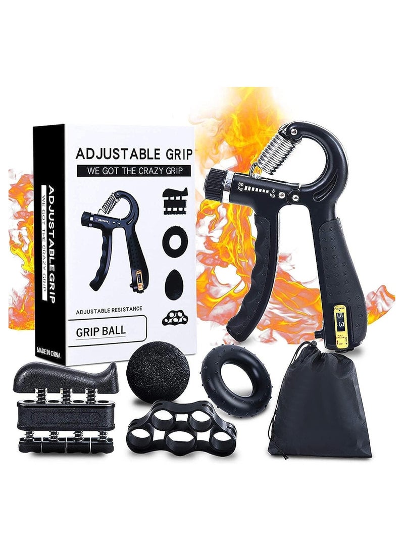 LIXADA 6 Pack Hand Grip Strengthener Trainer Kit - Hand Strengthener & Grip Strength Kit - Forearm Grip Adjustable Resistance - Finger Stretcher, Hand Gripper, Finger Exerciser for Men/Women  - Image 1