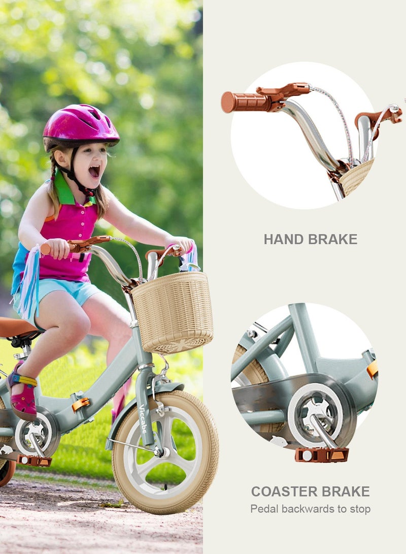 Kidle - Kids Bike Foldable Bicycle 12-18 Inch, Children Bikes for 3-12 Years Boys and Girls Balance Bike, With Training wheel, Passenger Rear Seat and Basket Bicycle 12inch - Image 1