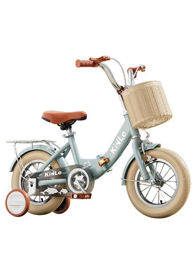 كيدل دراجة أطفال قابلة للطي 12-18 بوصة، دراجات للأطفال من 3-12 سنة للأولاد والبنات، دراجة توازن، مع عجلات تدريب، مقعد خلفي للركاب وسلة للدراجة - Image 1