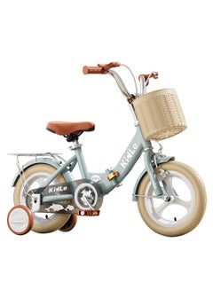 كيدل Kids Bike Foldable Bicycle 12-18 Inch, Children Bikes for 3-12 Years Boys and Girls Balance Bike, With Training wheel, Passenger Rear Seat and Basket Bicycle 14inch  - Image 1