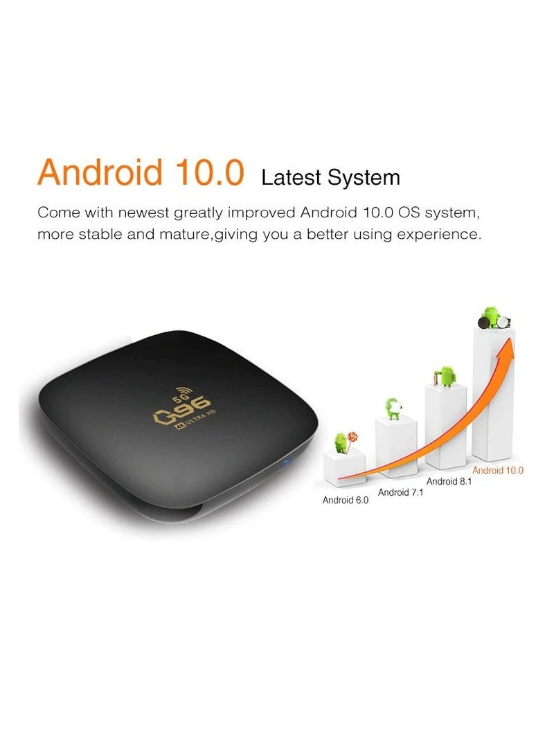 وونكت - Mini Smart Android 10.0 Tv box [2GB / 16GB] Amlogic S905L Quad Core 2.4G / 5G WIFI 4K H265 Media Player Quad Core Android TV Box Set Q96 Black - Image 1