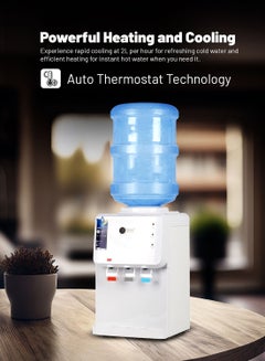 AFRA Table Top Water Dispenser, 550W Heating Power & 90W Cooling Power, Dry Protection, Double Thermostat, Rust Proof Water Tank, 2L /Hr Fast Cooling, Cold Water, 2-Year Warranty AF-5030WDWH White  - Image 5