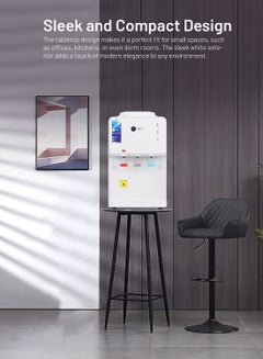 AFRA Table Top Water Dispenser, 550W Heating Power & 90W Cooling Power, Dry Protection, Double Thermostat, Rust Proof Water Tank, 2L /Hr Fast Cooling, Cold Water, 2-Year Warranty AF-5030WDWH White  - Image 4