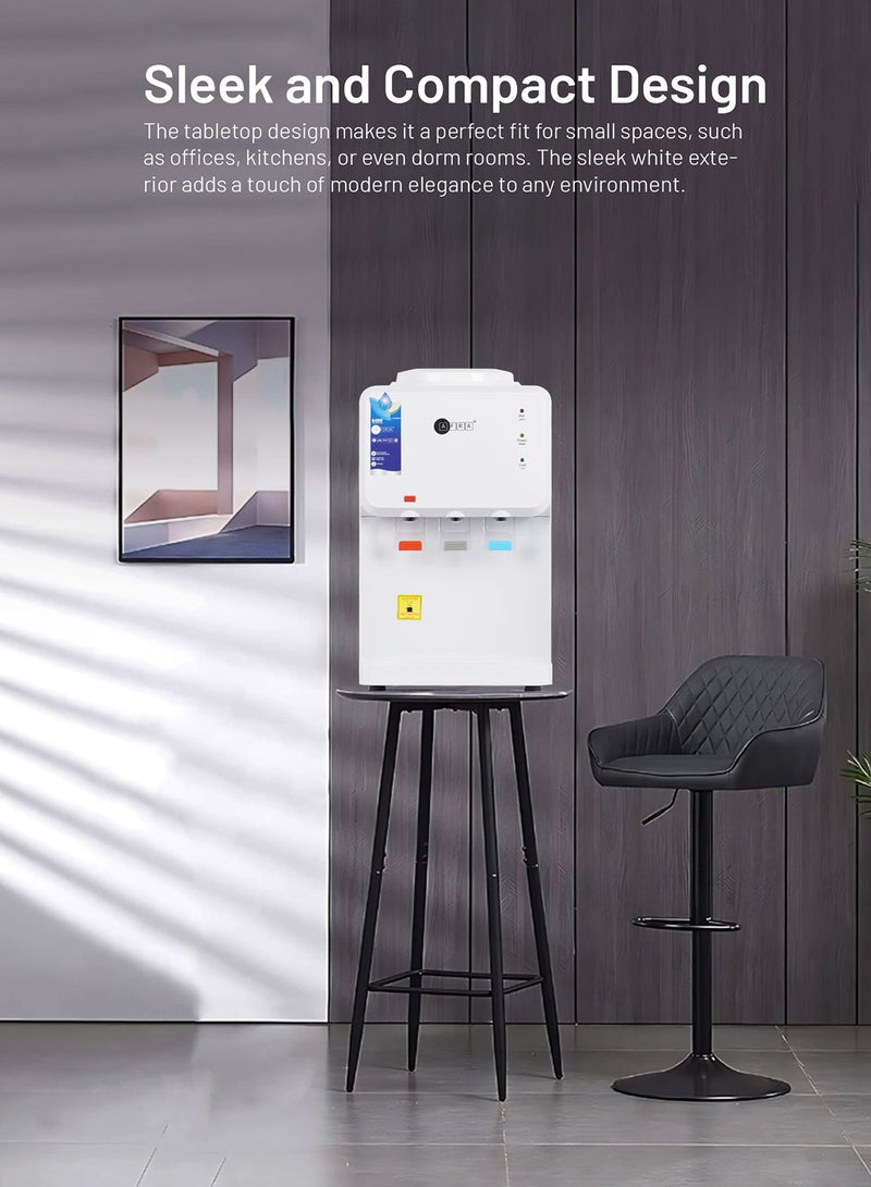 AFRA Table Top Water Dispenser, 550W Heating Power & 90W Cooling Power, Dry Protection, Double Thermostat, Rust Proof Water Tank, 2L /Hr Fast Cooling, Cold Water, 2-Year Warranty AF-5030WDWH White  - Image 4