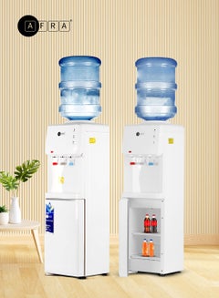 AFRA Water Dispenser with Bottom Refrigerator, 3 Taps, Hot & Cold Water, Rust-Proof Tank, Fast Cooling, Auto Thermostat, Overheat Protection | 660W | 2-Year Warranty AF-9830WDWH White  - Image 1