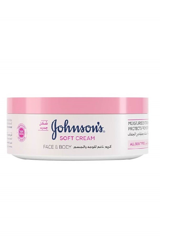 Johnson's Face & Body Cream 24 Hour Moisture Soft 100ml  - Image 2