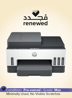 Renewed - Hp Smart Tank 750 All-In-One Printer Wireless, Print, Scan, Copy, Auto Duplex Printing, Auto Document Feeder, Print Up To 18000 Black Or 8000 Color Pages, White/Grey  [6Uu47A] White/Grey