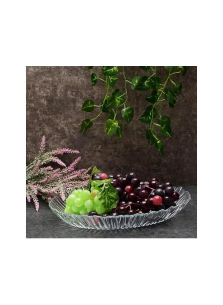 باساباتشي Pasabahce Glass Aurora Oval Serving Plate – (33 * 25cm) Turkey Made 33 * 25cmcm  - Image 5