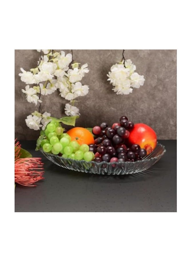 باساباتشي Pasabahce Glass Aurora Oval Serving Plate – (33 * 25cm) Turkey Made 33 * 25cmcm  - Image 4
