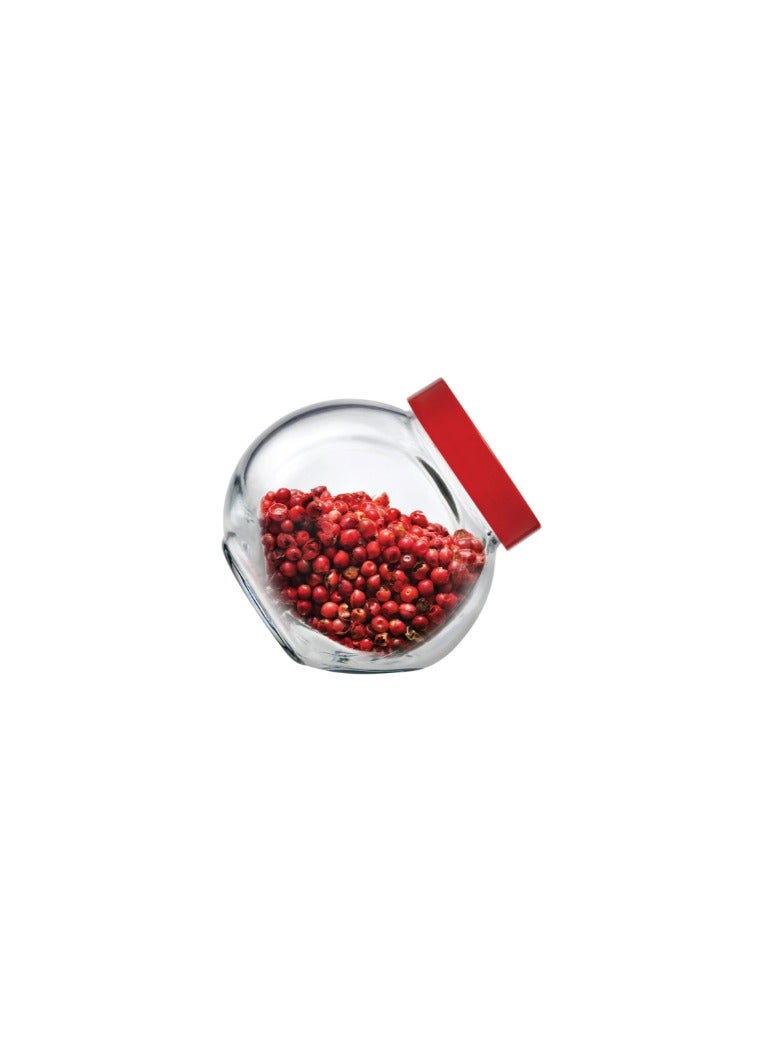 Pasabahce Bella Glass Spice Jar Set of 3 Jars with Red Cover 200ml -Turkey Made