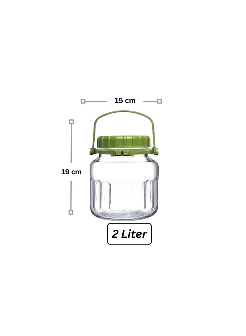 باساباتشي Pasabahce Glass Jar with Airtight Lid Harvest 2 Liter-Turkey Made  - Image 3