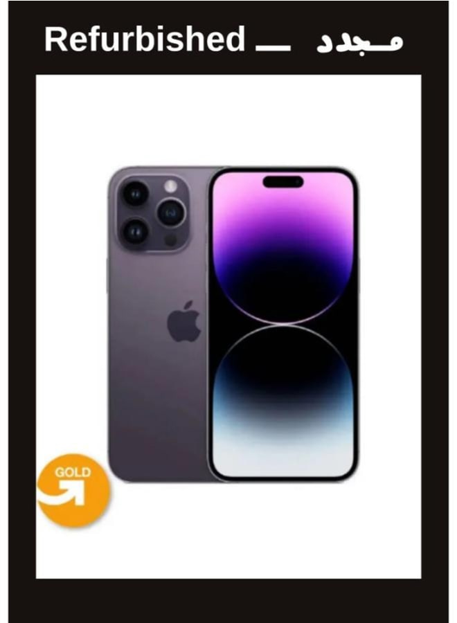 ابل  UPGRADE | Refurbished |APPLE iPhone 14 Pro 256GB 6Ram Single Sim Deep Purple | Gold Grade - Image 1