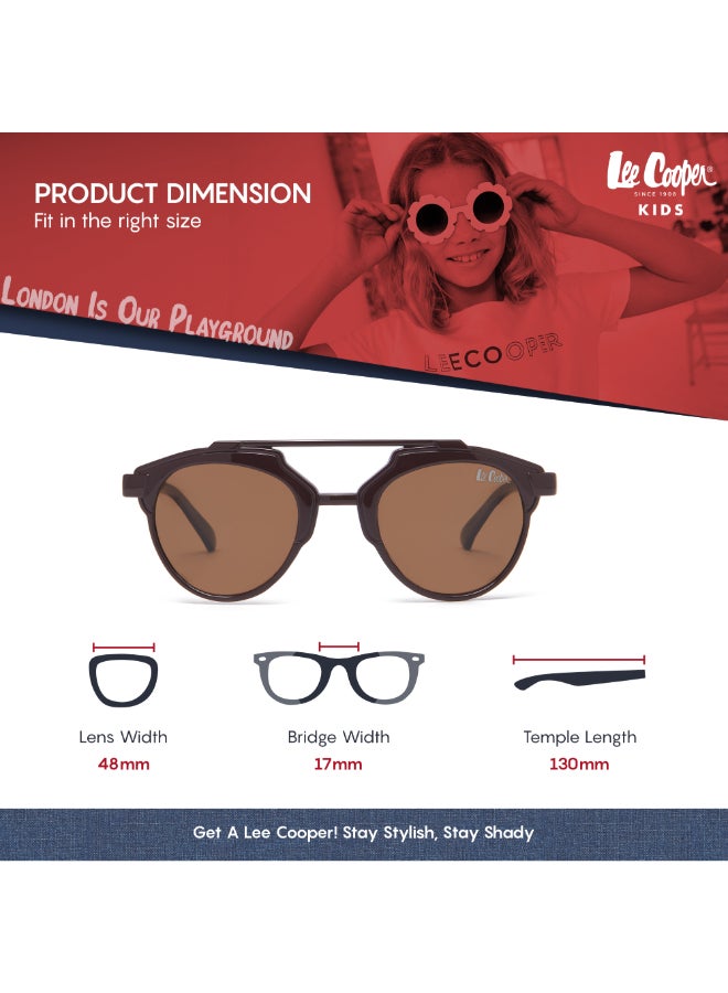لي كوبر - Kids' Polarized Sunglasses Brown Frame Brown Lens - 48mm Lens - LCK102C02 - Image 1
