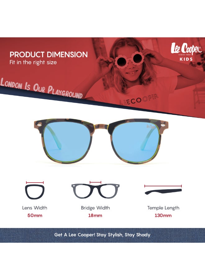 Kids' Polarized Sunglasses Yellow Frame Blue Mirror Mirror Lens 50mm  - LCK105C01