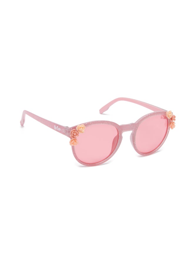 لي كوبر Girls' Polarized Sunglasses Pink Frame Pink Mirror Lens 46mm  - LCK107C01  - Image 2