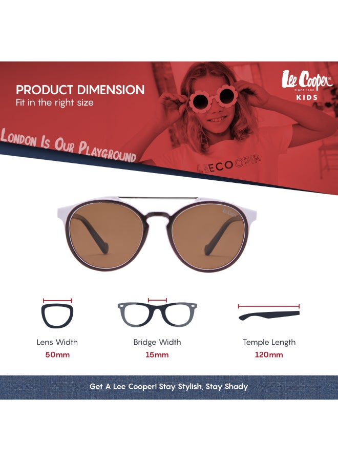 Kids' Polarized Sunglasses Brown Frame Brown Mirror Lens 47mm  - LCK109C03