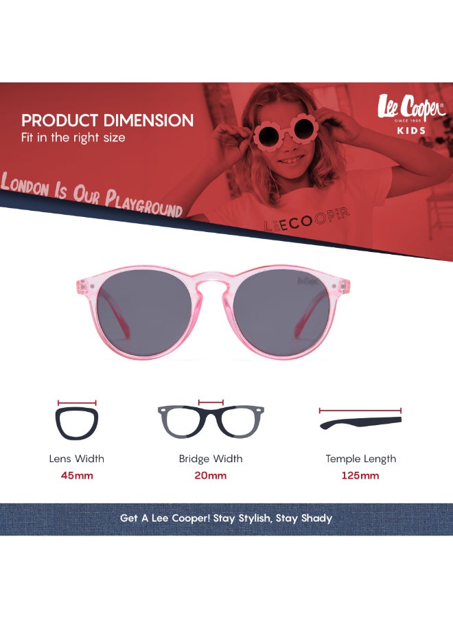 لي كوبر - Girls' Polarized Sunglasses Pink Frame Grey Lens - 45mm Lens - LCK112C01 - Image 1
