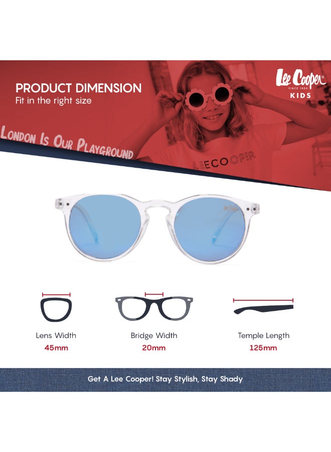 Kids' Polarized Sunglasses Transprarent Frame Blue Mirror Mirror Lens 45mm  - LCK112C03