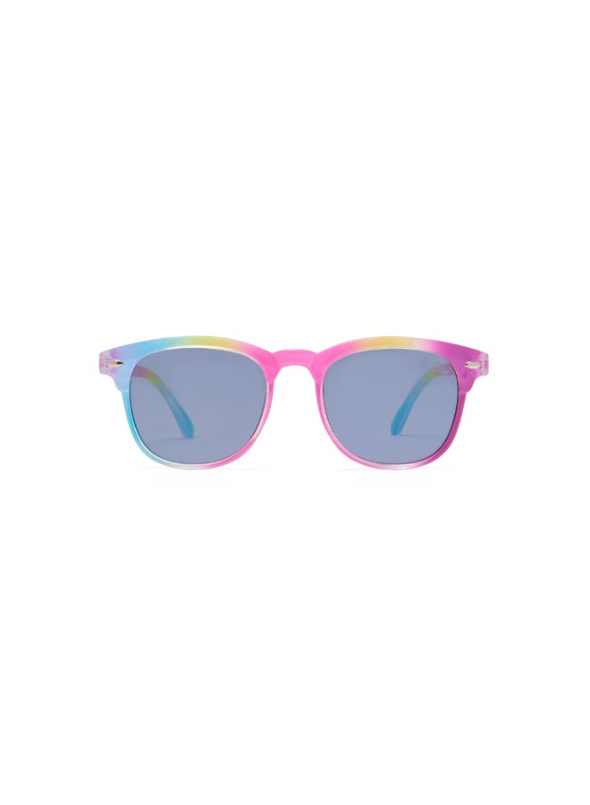 لي كوبر Kids' Polarized Sunglasses Rainbow Colorful Frame Blue Mirror Lens 41mm  - LCK115C02  - Image 1