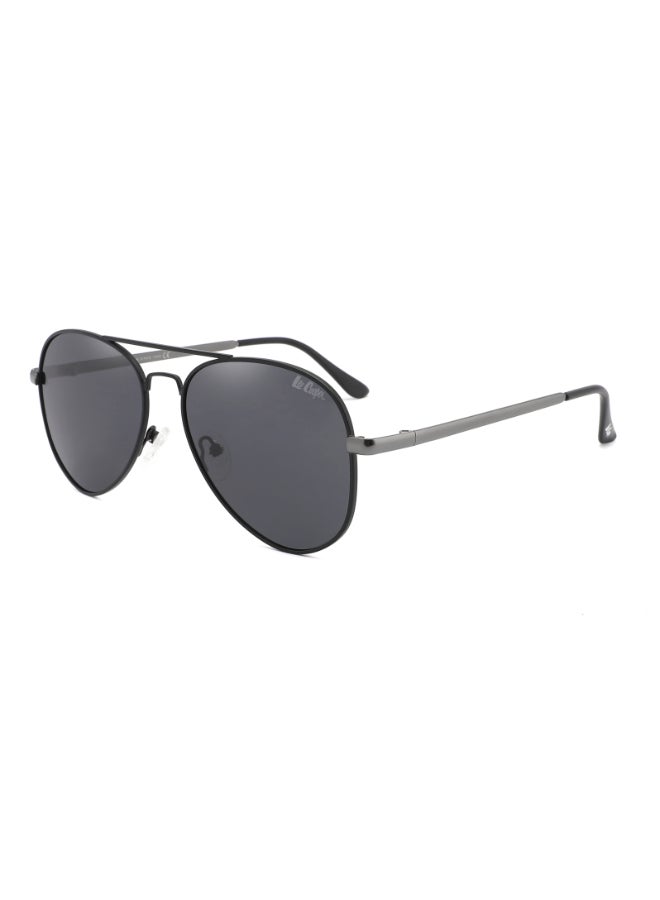 Polarized Sunglasses Black Frame Smoke Mirror Lens 57mm  - LC1015C02