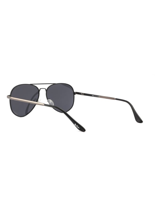 Polarized Sunglasses Black Frame Smoke Mirror Lens 57mm  - LC1015C02