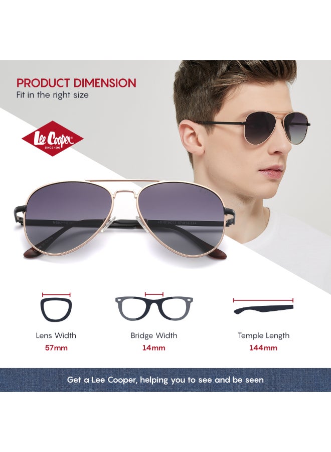 لي كوبر - Polarized Sunglasses Gold Frame Grad Smoke Lens - 57mm Lens - LC1015C03 - Image 1