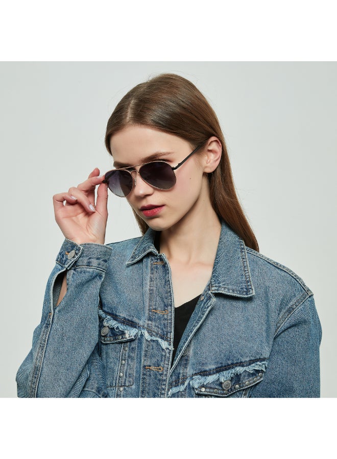 لي كوبر - Polarized Sunglasses Gold Frame Grad Smoke Lens - 57mm Lens - LC1015C03 - Image 1