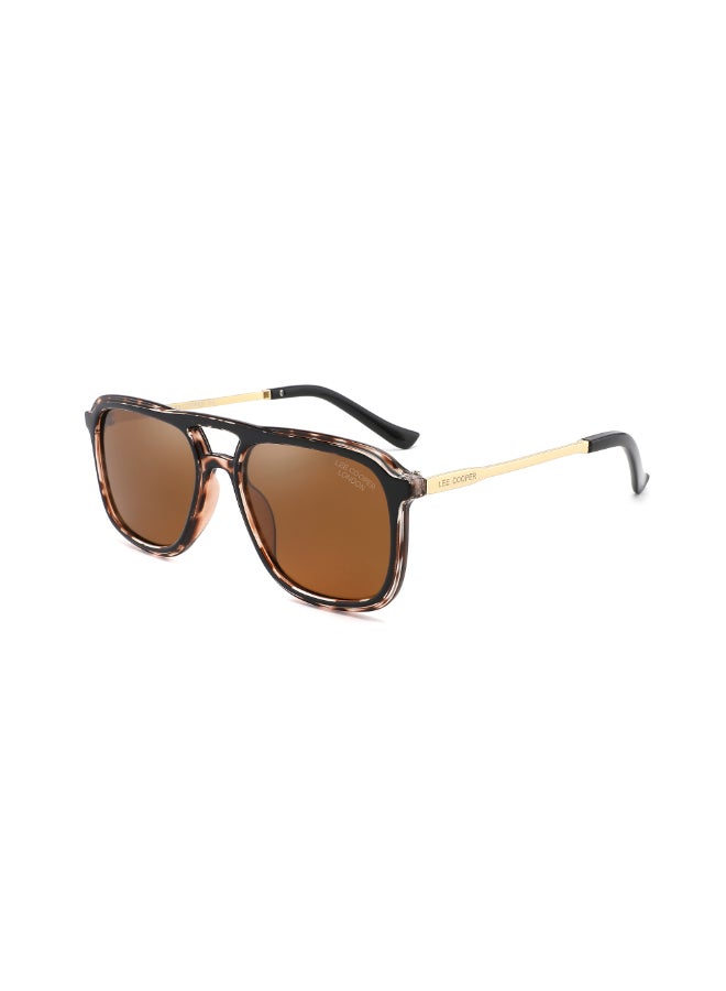 لي كوبر Men's Polarized Sunglasses Brown Frame Brown Lens - 55mm Lens - LC1023C03  - Image 1