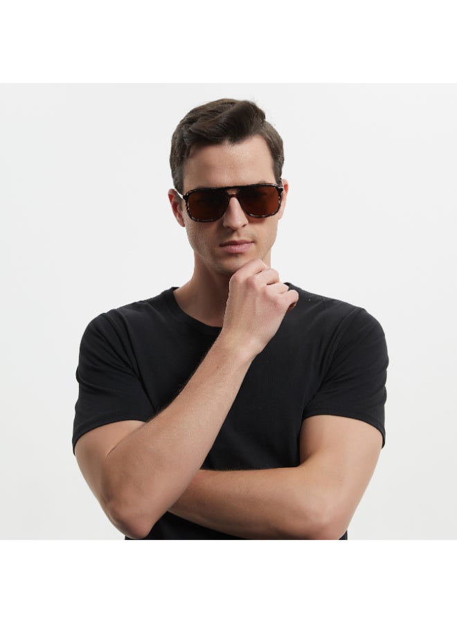 لي كوبر Men's Polarized Sunglasses Brown Frame Brown Lens - 55mm Lens - LC1023C03  - Image 5