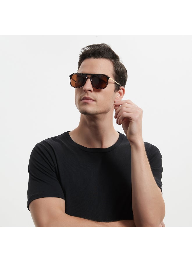 لي كوبر Men's Polarized Sunglasses Brown Frame Brown Lens - 55mm Lens - LC1023C03  - Image 4