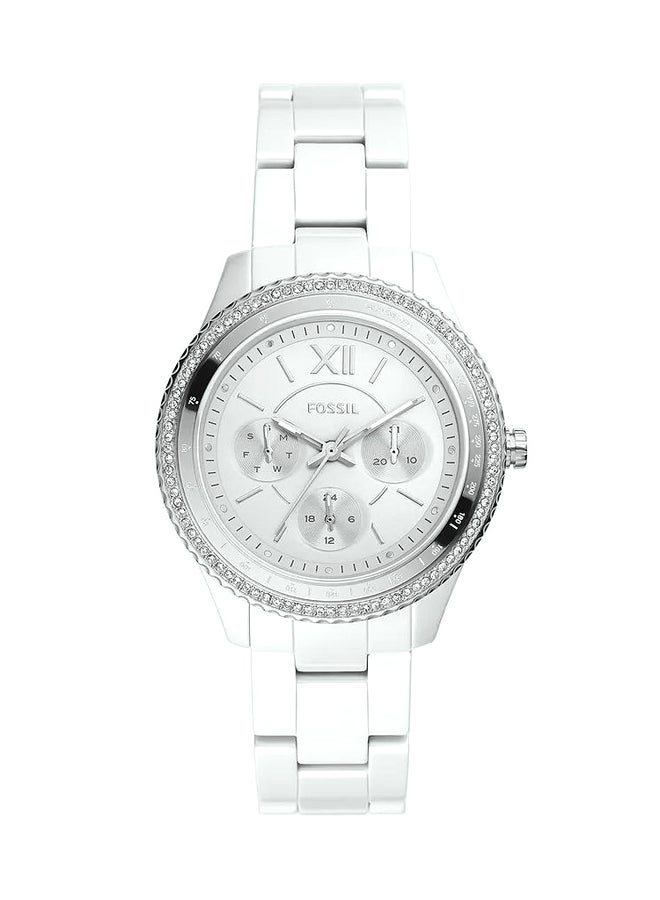 FOSSIL Women's Stella Round Quartz Watch CE1113 - 38 mm - White  - Image 1