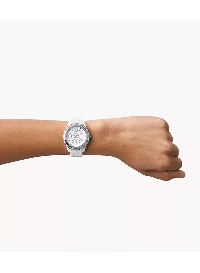 FOSSIL Women's Stella Round Quartz Watch CE1113 - 38 mm - White  - Image 2