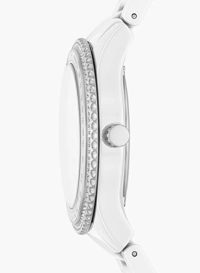 FOSSIL Women's Stella Round Quartz Watch CE1113 - 38 mm - White  - Image 3
