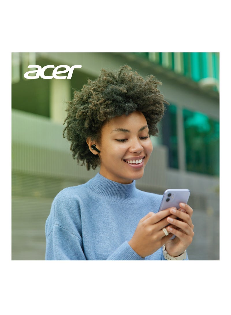 Acer - Wireless Bluetooth Earphones, Transparent Design with Surround Sound, Stable Connection, Compatible with iPhone, iPad, MacBook, Samsung Black - Image 1