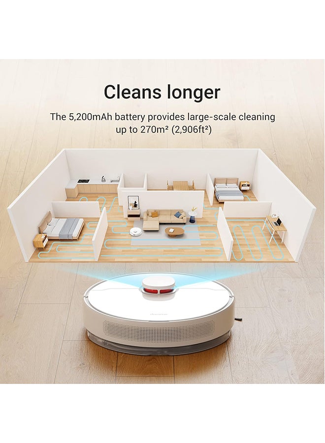 Dreame - Dreame D10 Plus Robot Vacuum Cleaner with Mop, 4000 Pa Strong Suction, LiDAR Navigation, Self Emptying Base for 45 Days of Cleaning, Compatible with Alexa, Wi-Fi Connected 0.01 W D10 PLUS WHITE - Image 1