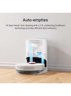 Dreame Dreame D10 Plus Robot Vacuum Cleaner with Mop, 4000 Pa Strong Suction, LiDAR Navigation, Self Emptying Base for 45 Days of Cleaning, Compatible with Alexa, Wi-Fi Connected 0.01 W D10 PLUS WHITE  - Image 2