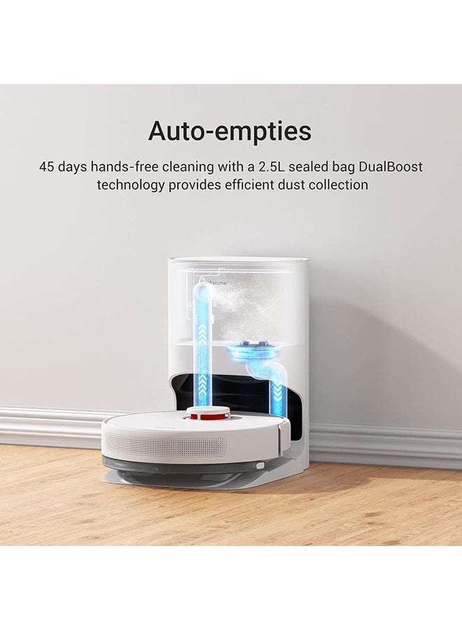 Dreame - Dreame D10 Plus Robot Vacuum Cleaner with Mop, 4000 Pa Strong Suction, LiDAR Navigation, Self Emptying Base for 45 Days of Cleaning, Compatible with Alexa, Wi-Fi Connected 0.01 W D10 PLUS WHITE - Image 1