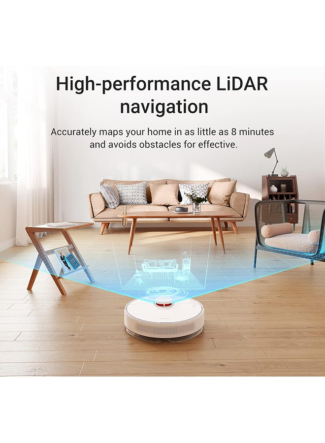 Dreame - Dreame D10 Plus Robot Vacuum Cleaner with Mop, 4000 Pa Strong Suction, LiDAR Navigation, Self Emptying Base for 45 Days of Cleaning, Compatible with Alexa, Wi-Fi Connected 0.01 W D10 PLUS WHITE - Image 1