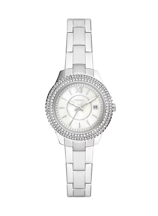 FOSSIL - Women's Stella Round Quartz Watch ES5137 - 30 mm - Silver - Image 1