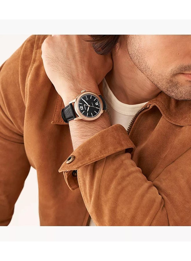 فوسيل - Men's Heritage Round Mechanical Watch ME3222 - 43 mm - Black - Image 1