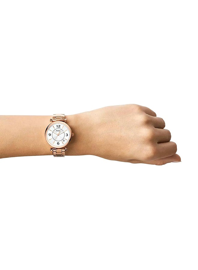 FOSSIL Women's Carlie Round Quartz Watch ES5158 - 35 mm - Gold  - Image 2