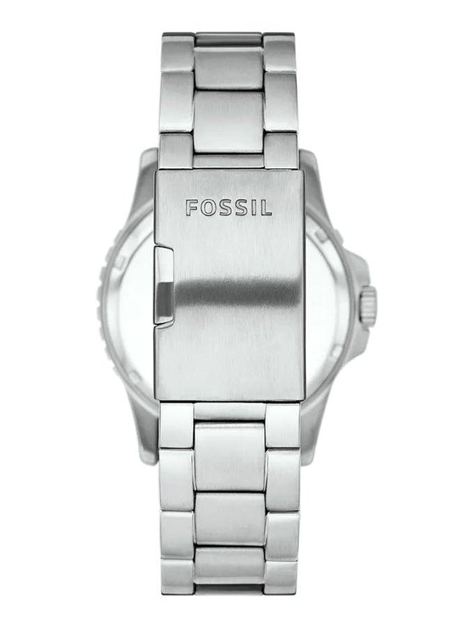 FOSSIL Men's Blue Dive Round Quartz Watch FS6013 - 42 mm - Silver  - Image 4