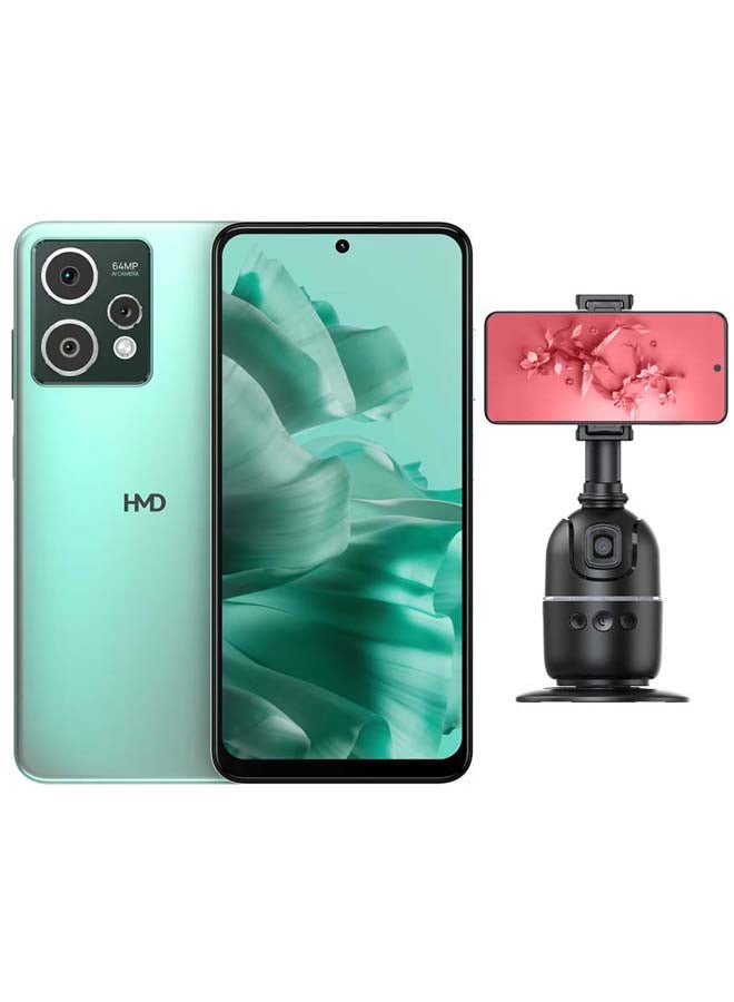 HMD Crest Max 5G Dual Sim Aqua Green 8GB RAM 256GB + 360 Auto Face Tracking camera + 1 year Screen Damage Protection - Middle East Version 