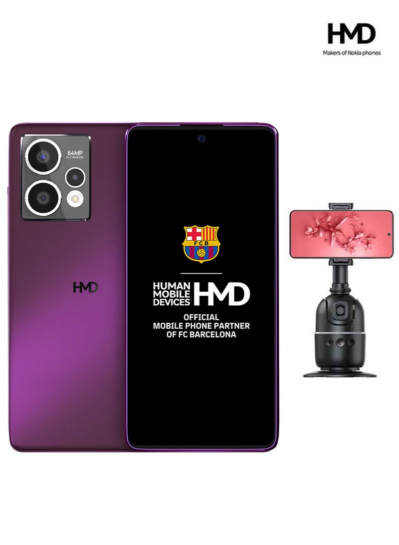 أتش أم دي كريست ماكس 5G ثنائي الشريحة بنفسجي داكن 8 جيجابايت رام 256 جيجابايت + كاميرا تتبع الوجه التلقائي 360 + حماية من تلف الشاشة لمدة سنة - النسخة الشرق أوسطية - Image 1