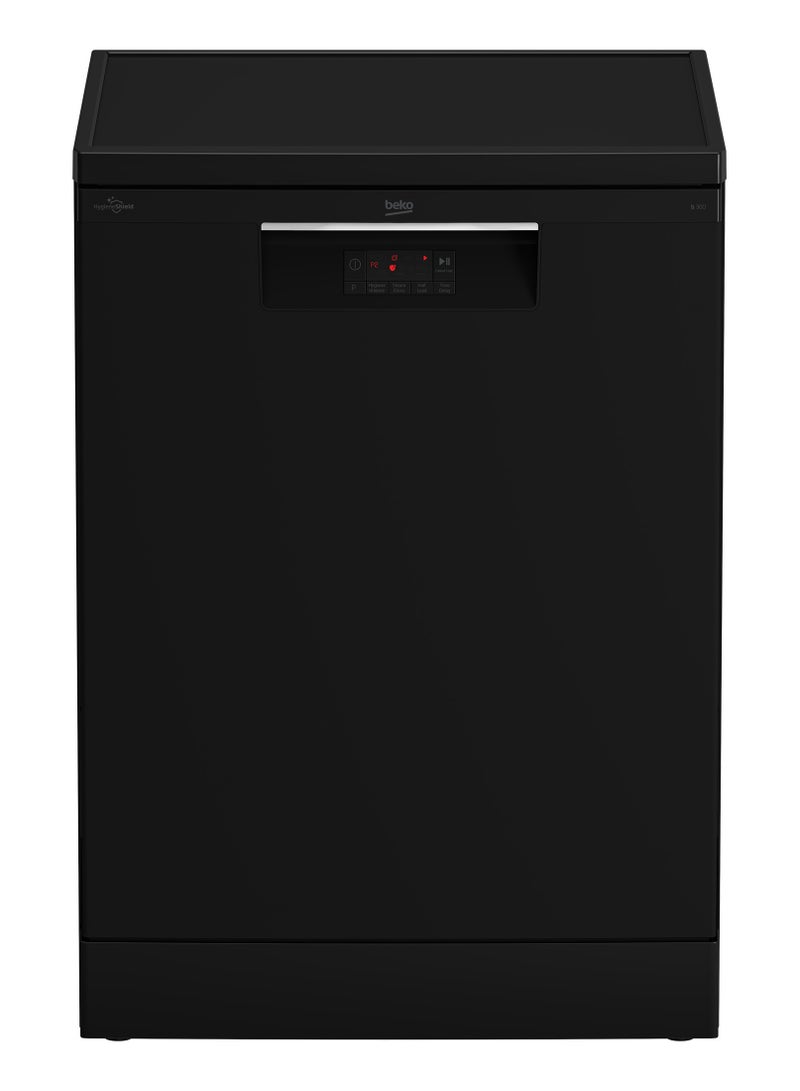 Beko Free-Standing Dishwasher - 14 Place Settings - 5 Program 60 cm Full Size - Stainless Steel - Time Delay - Half Load BDFN15421B Black  - Image 1