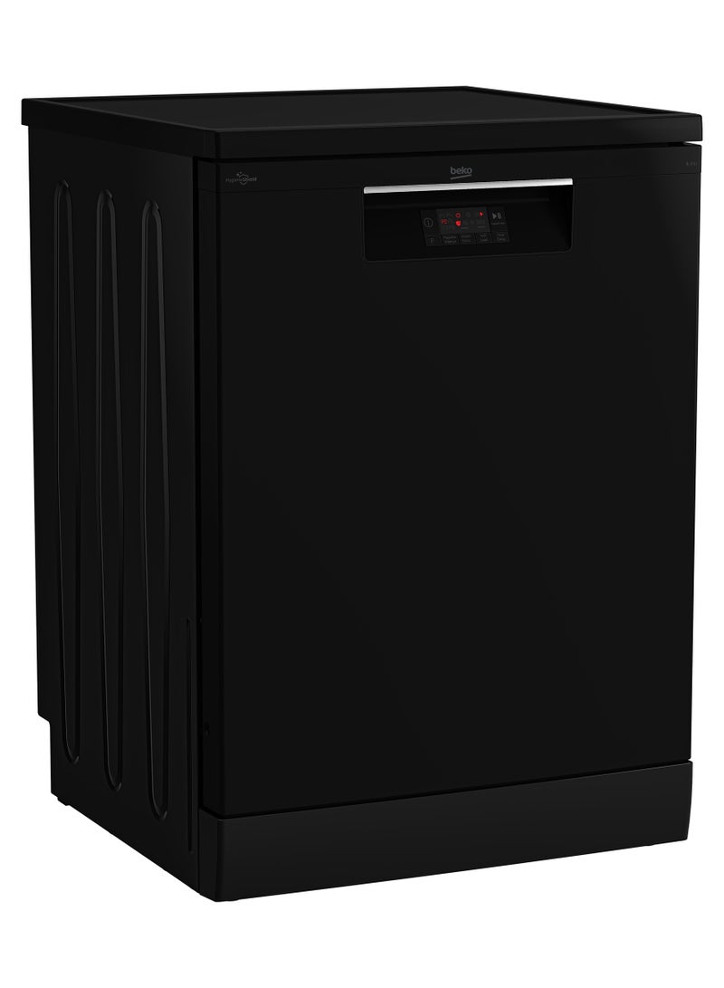 Beko Free-Standing Dishwasher - 14 Place Settings - 5 Program 60 cm Full Size - Stainless Steel - Time Delay - Half Load BDFN15421B Black  - Image 2