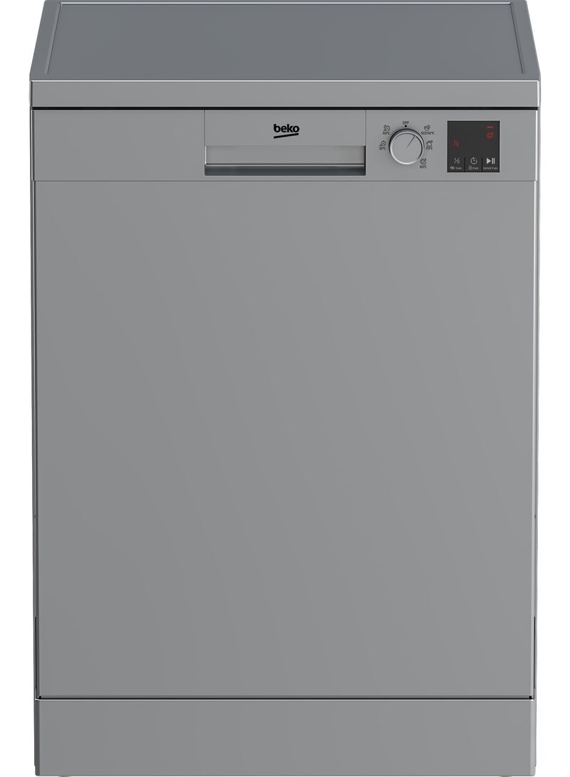بيكو Free-Standing Dishwasher - 13 Place Settings - 5 Program 60 cm Full Size - Stainless Steel - Time Delay - Half Load DVN05322S Silver  - Image 1